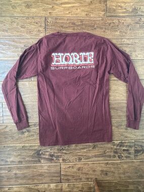 Hobie Surfboards Long sleeve Shirt Size M USA Maroon Coastal Beach